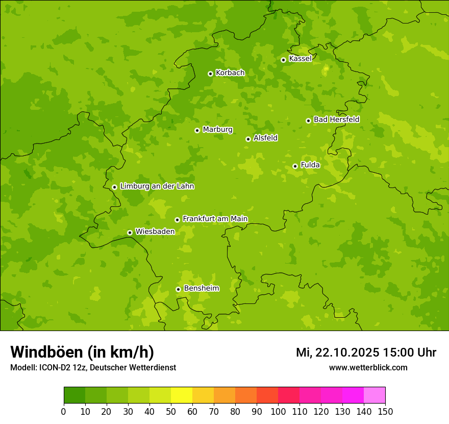 Modellkarten Windgeschwindigkeit