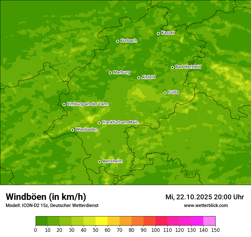 Modellkarten Windgeschwindigkeit