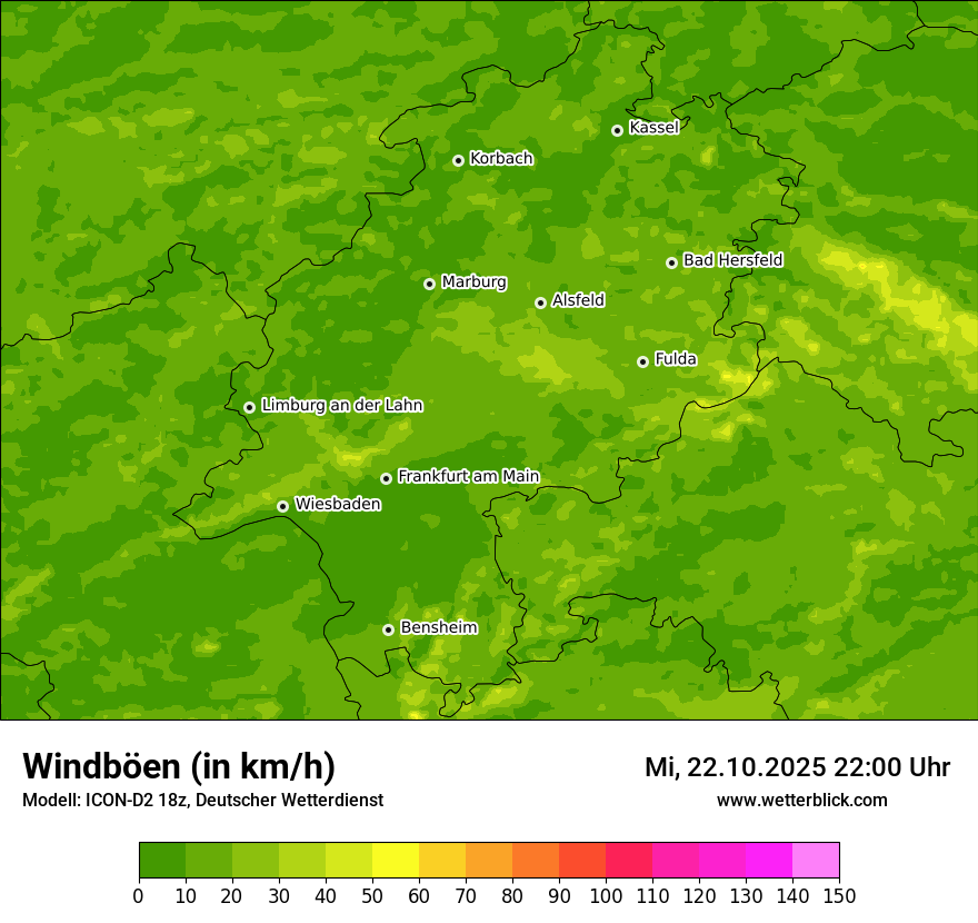 Modellkarten Windgeschwindigkeit
