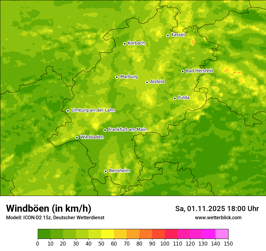 Modellkarten Windgeschwindigkeit