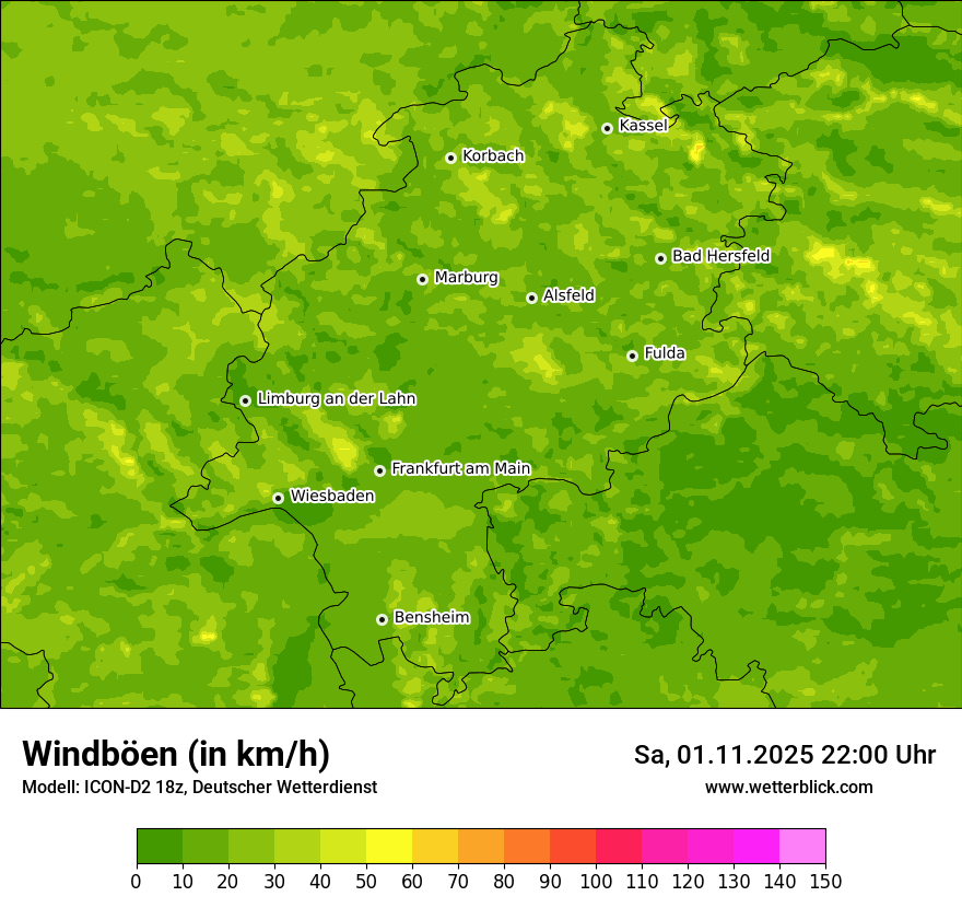 Modellkarten Windgeschwindigkeit