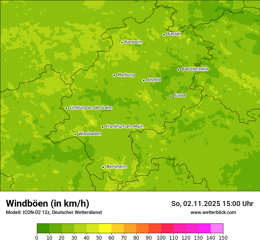 Modellkarten Windgeschwindigkeit