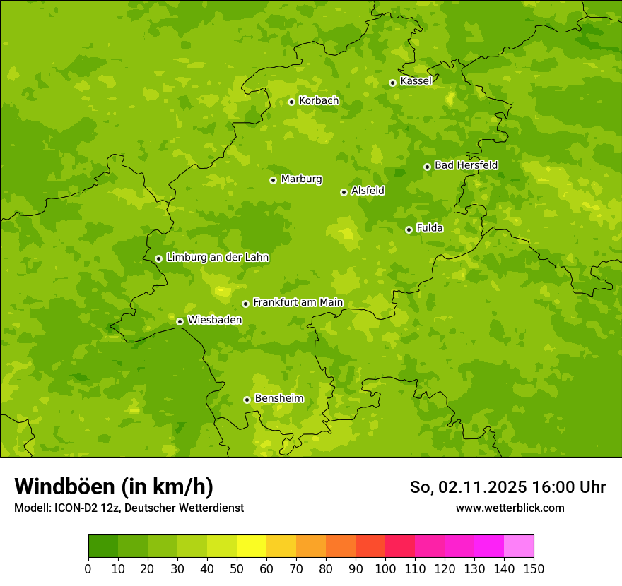 Modellkarten Windgeschwindigkeit