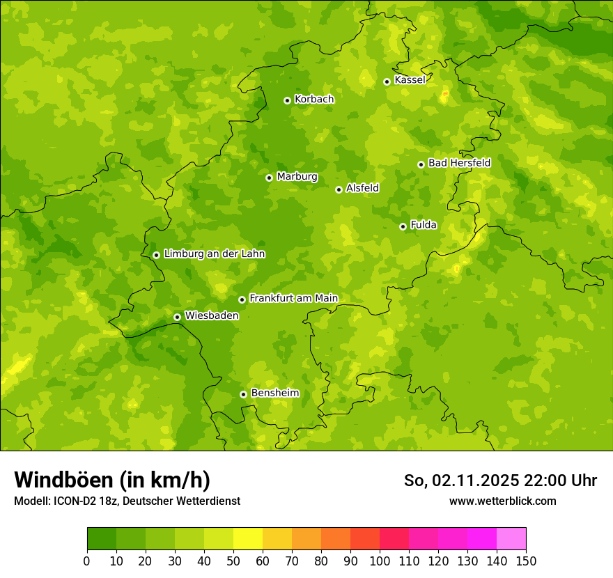 Modellkarten Windgeschwindigkeit