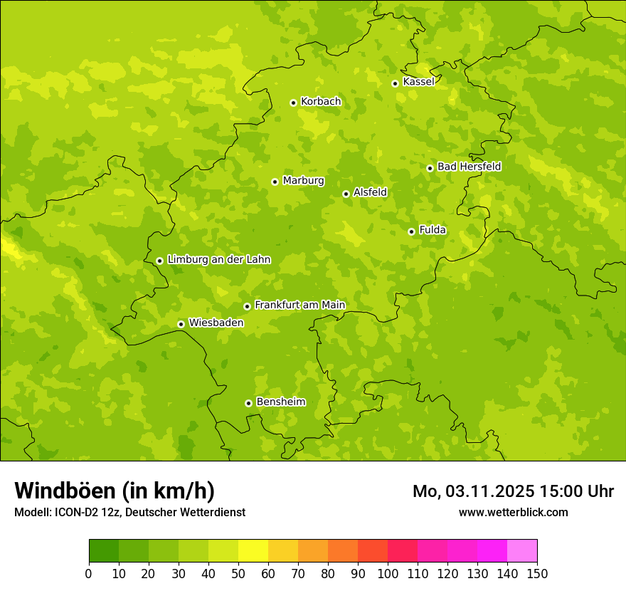 Modellkarten Windgeschwindigkeit