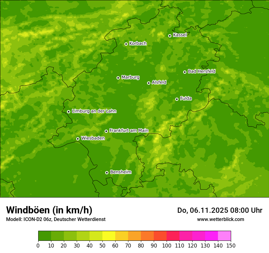 Modellkarten Windgeschwindigkeit