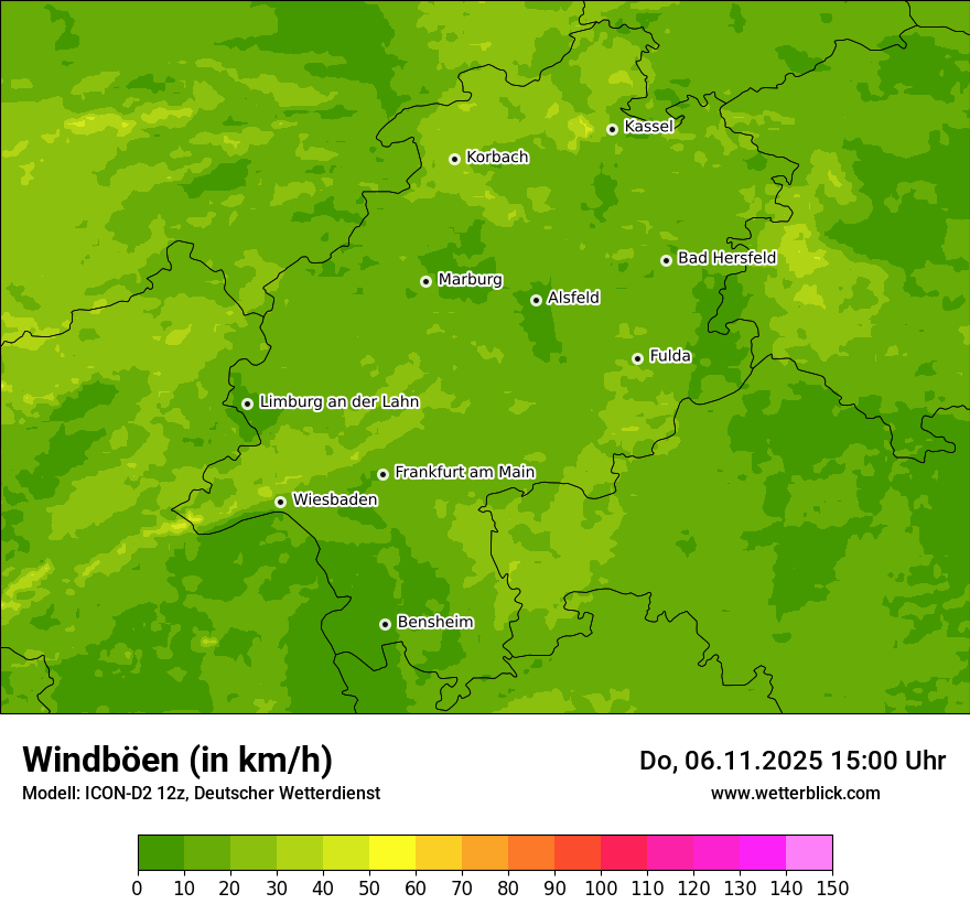Modellkarten Windgeschwindigkeit