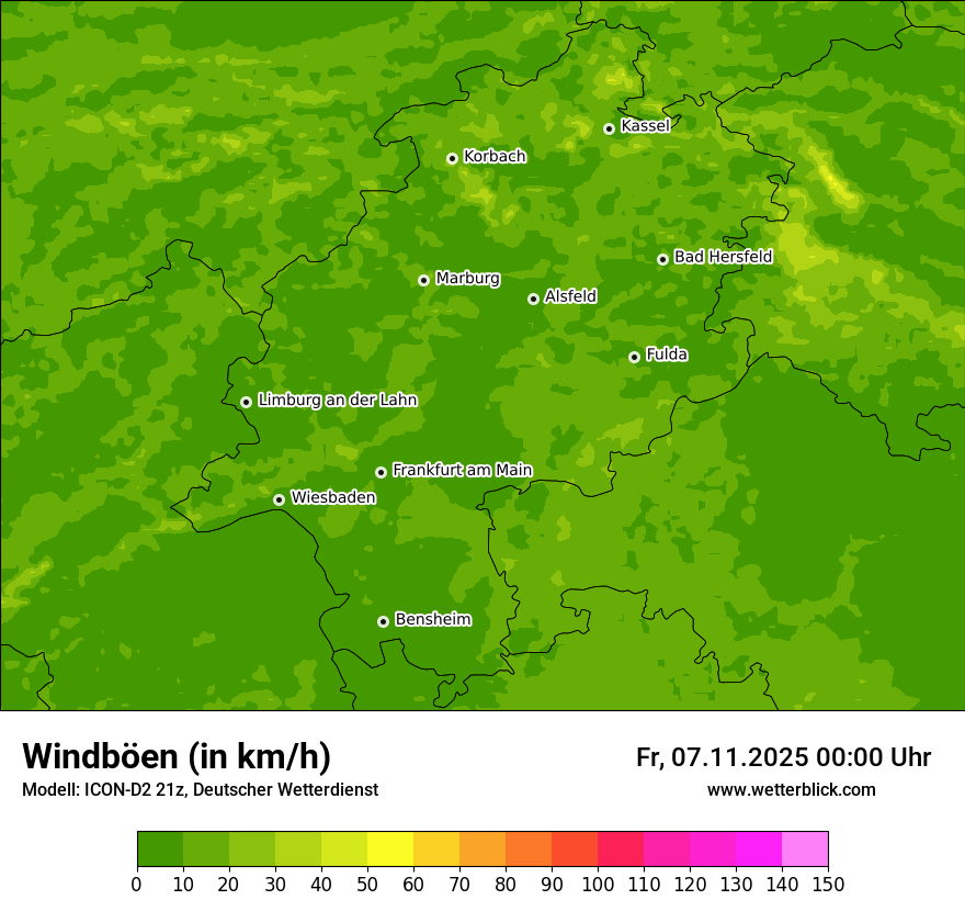 Modellkarten Windgeschwindigkeit