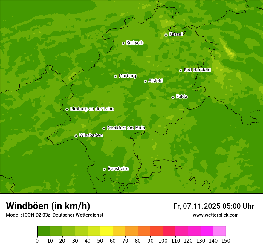 Modellkarten Windgeschwindigkeit
