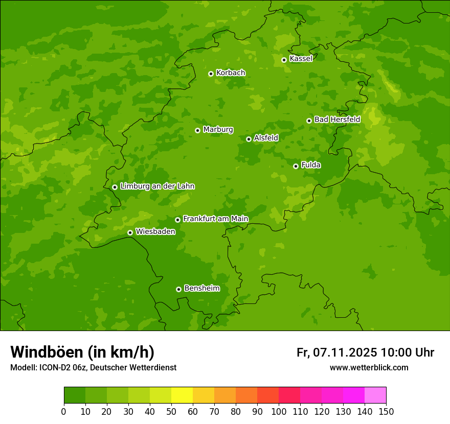 Modellkarten Windgeschwindigkeit