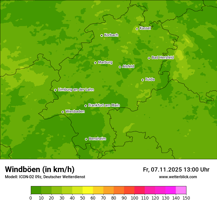 Modellkarten Windgeschwindigkeit