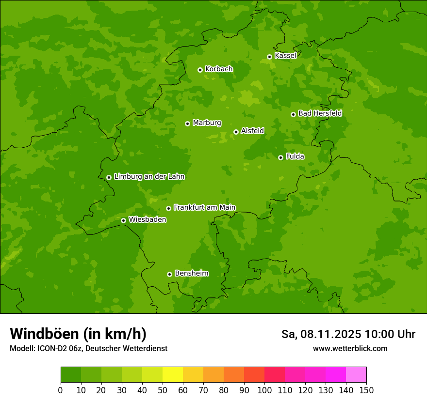 Modellkarten Windgeschwindigkeit