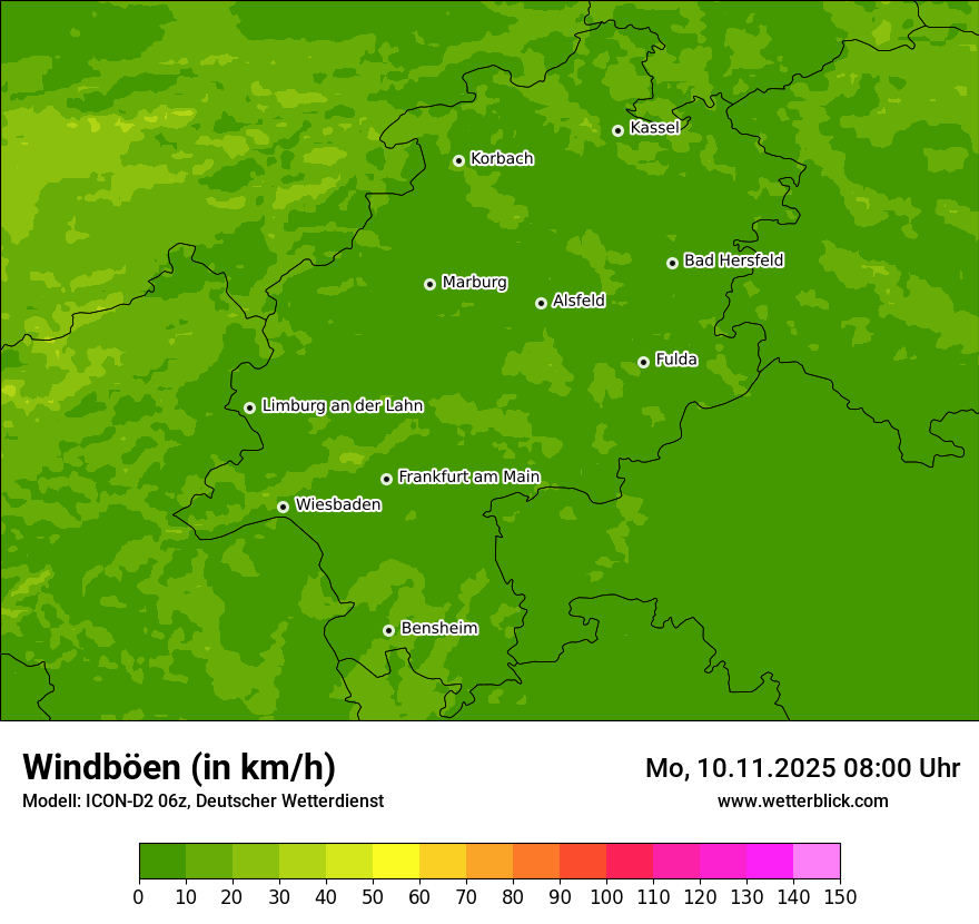 Modellkarten Windgeschwindigkeit