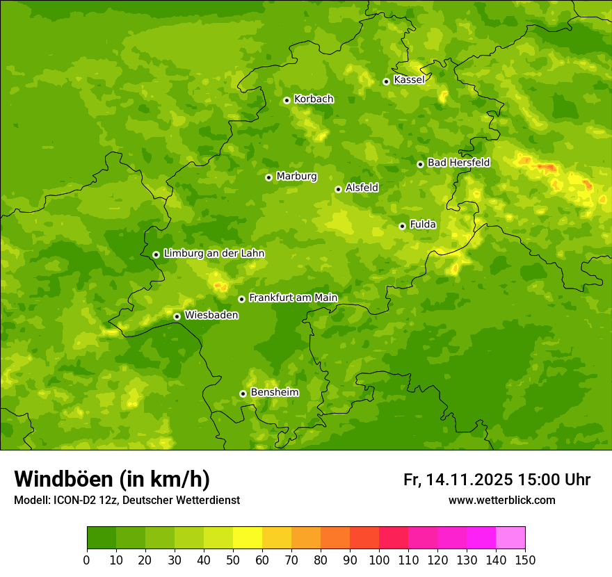 Modellkarten Windgeschwindigkeit