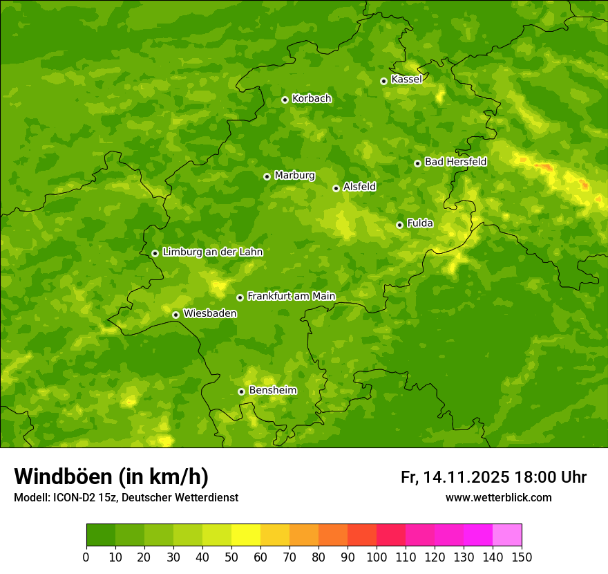 Modellkarten Windgeschwindigkeit