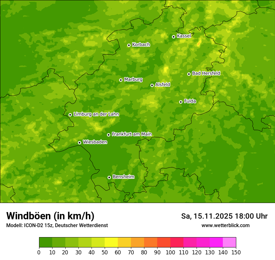 Modellkarten Windgeschwindigkeit