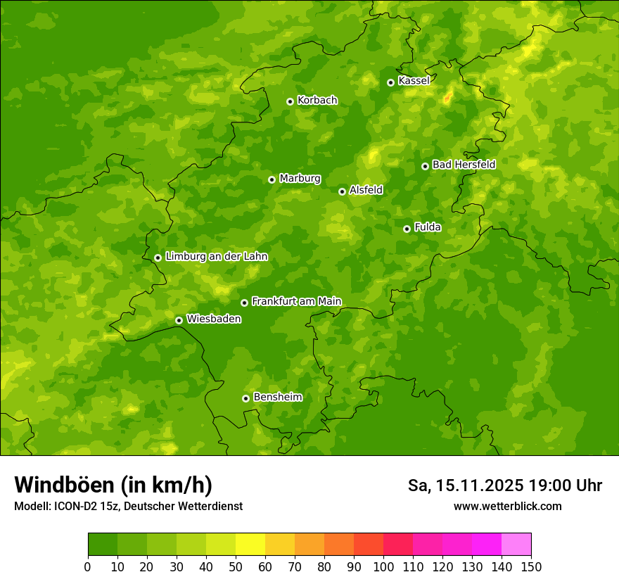 Modellkarten Windgeschwindigkeit