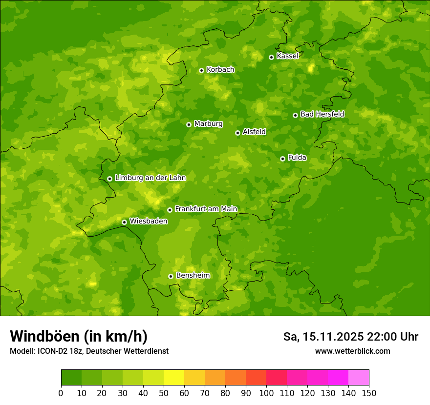 Modellkarten Windgeschwindigkeit