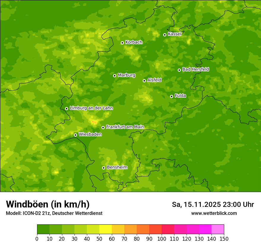 Modellkarten Windgeschwindigkeit