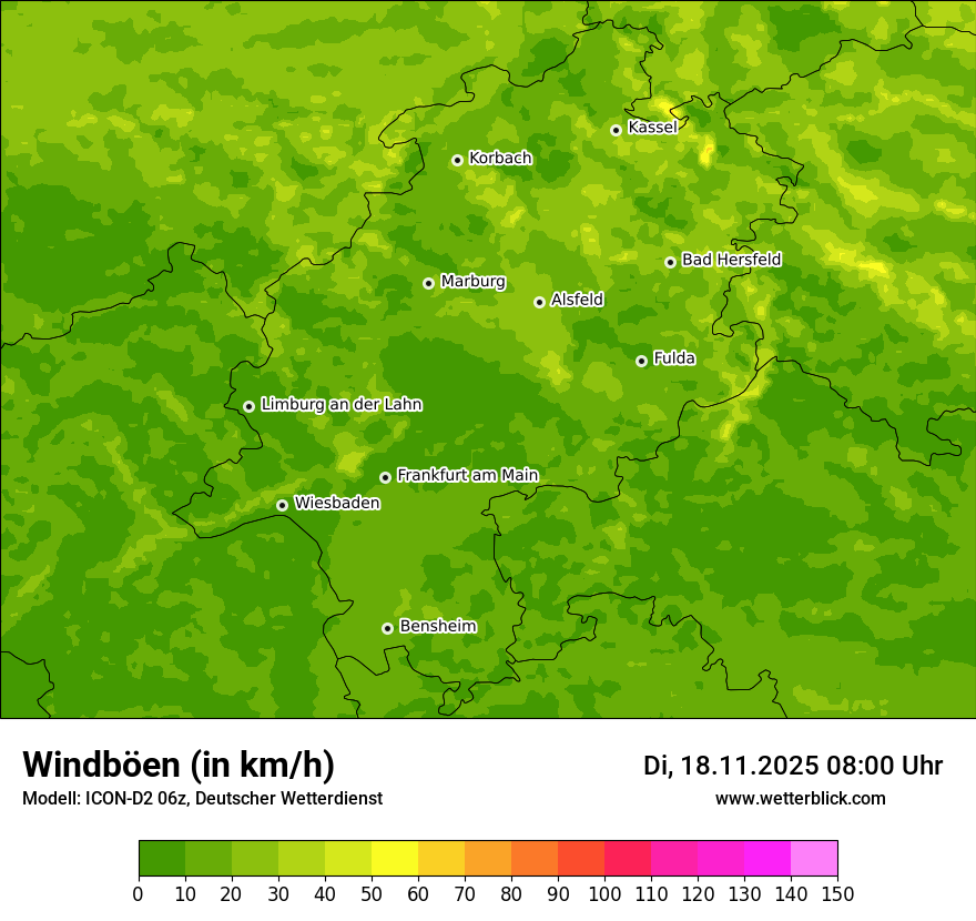 Modellkarten Windgeschwindigkeit