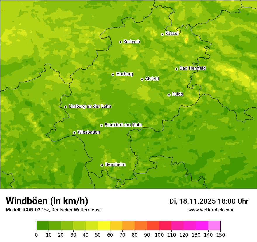 Modellkarten Windgeschwindigkeit