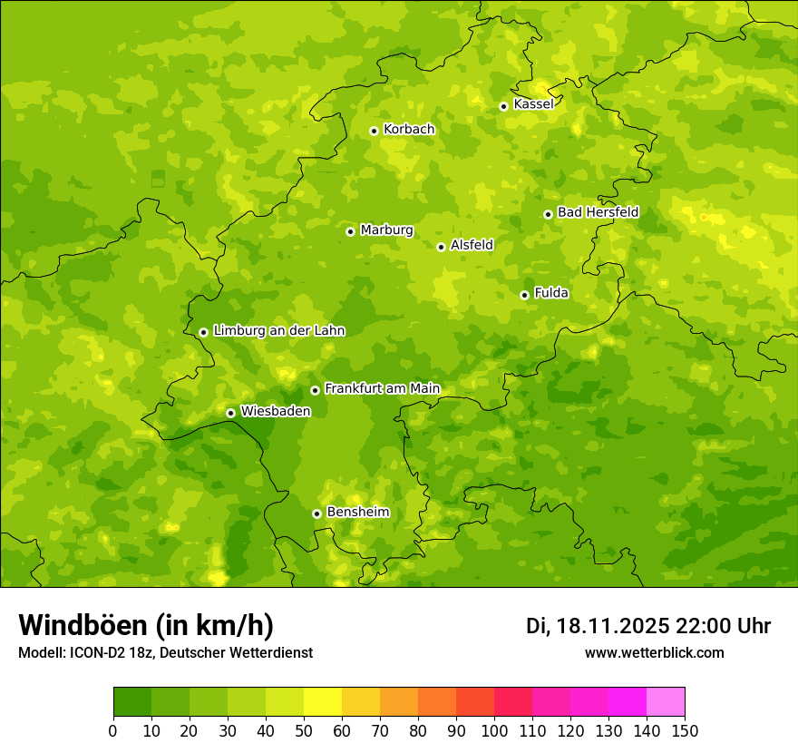 Modellkarten Windgeschwindigkeit