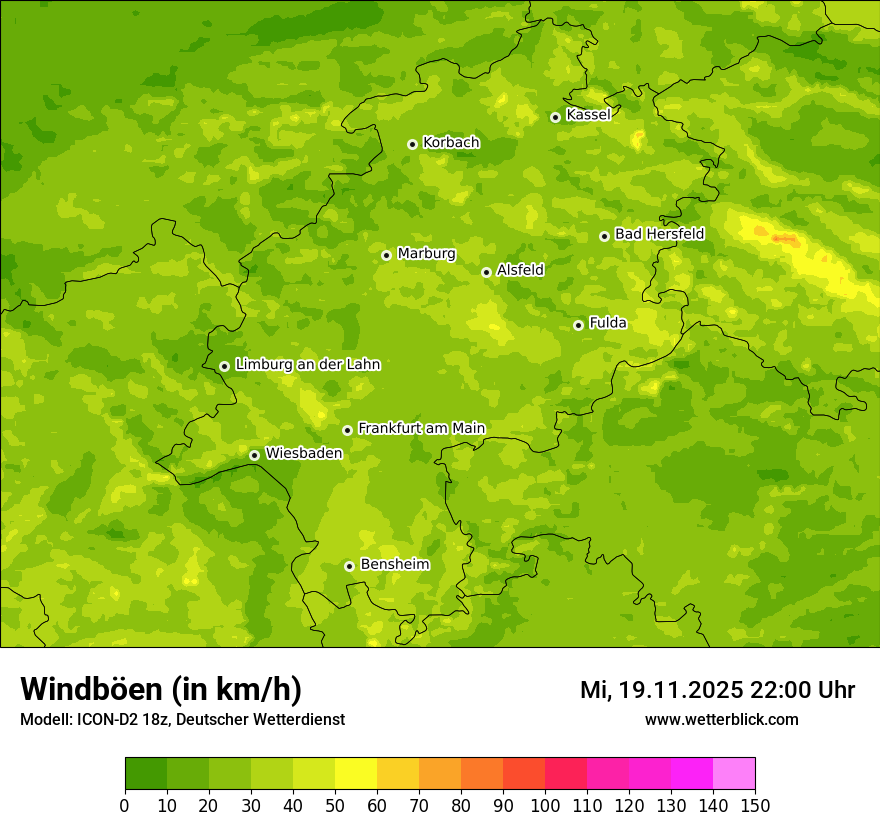 Modellkarten Windgeschwindigkeit