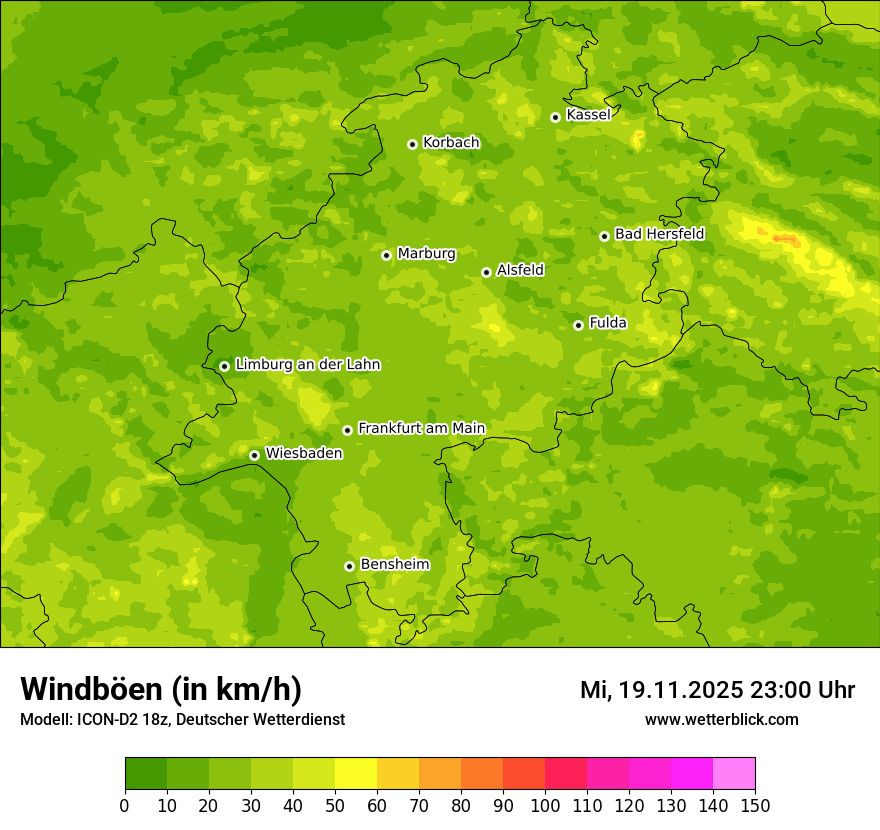 Modellkarten Windgeschwindigkeit