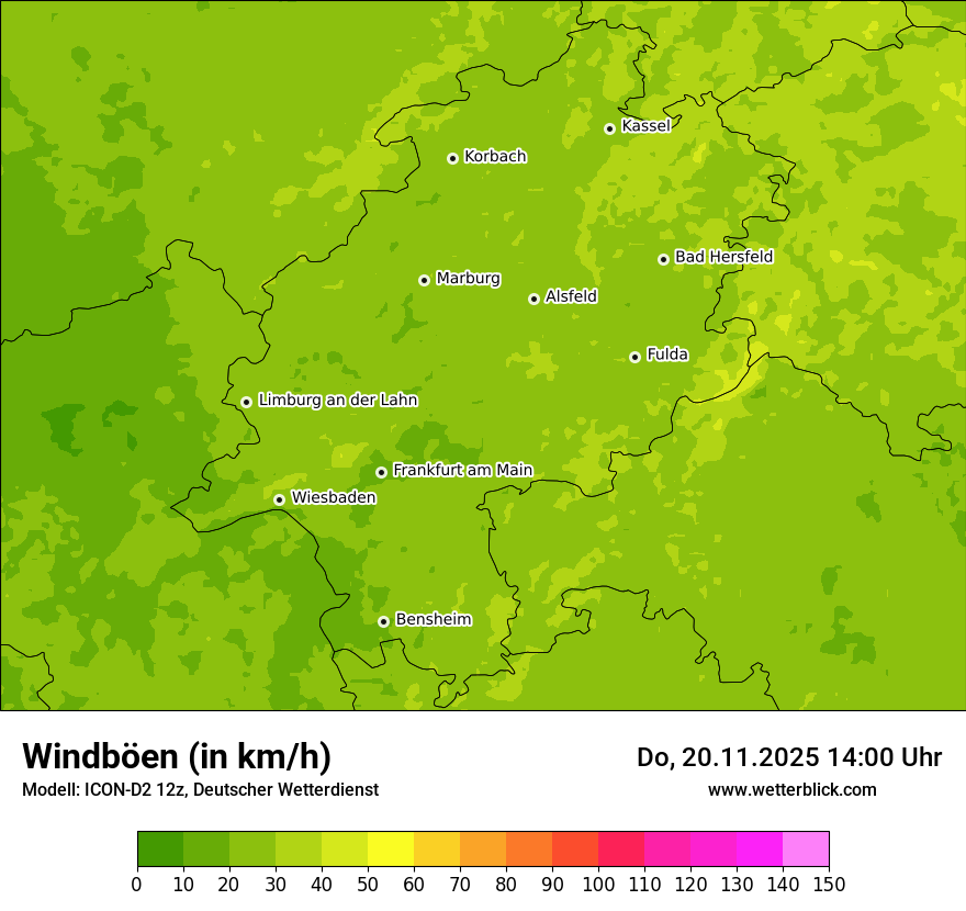Modellkarten Windgeschwindigkeit