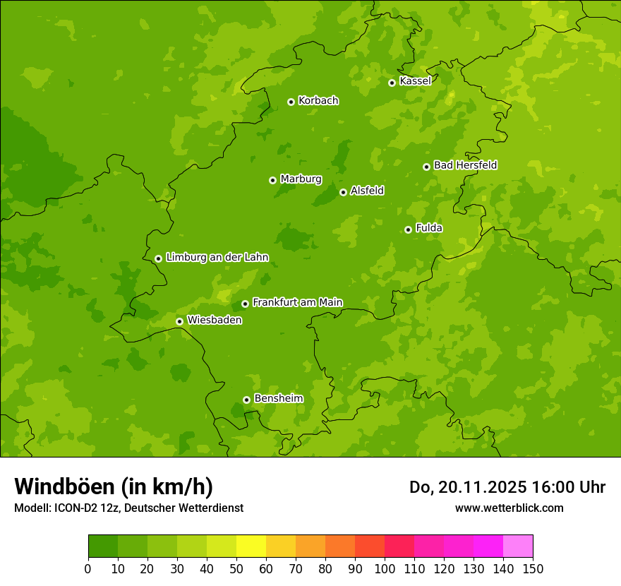 Modellkarten Windgeschwindigkeit