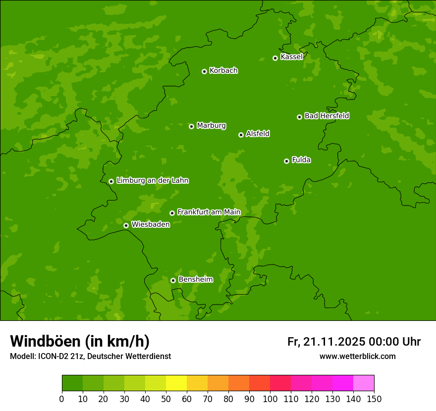 Modellkarten Windgeschwindigkeit