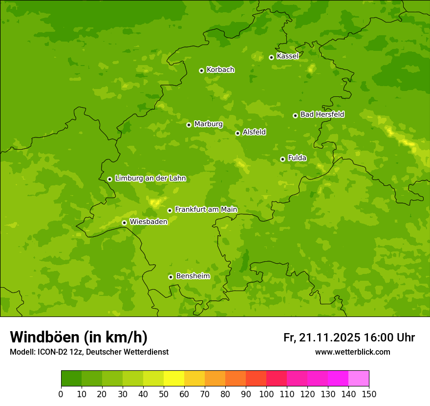 Modellkarten Windgeschwindigkeit