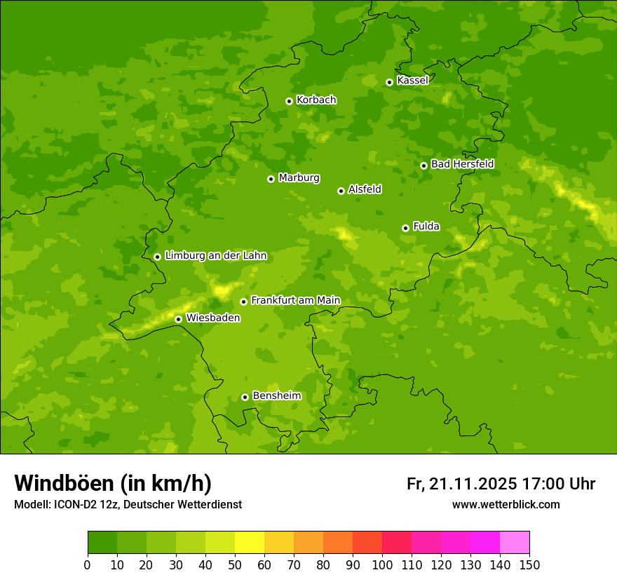 Modellkarten Windgeschwindigkeit
