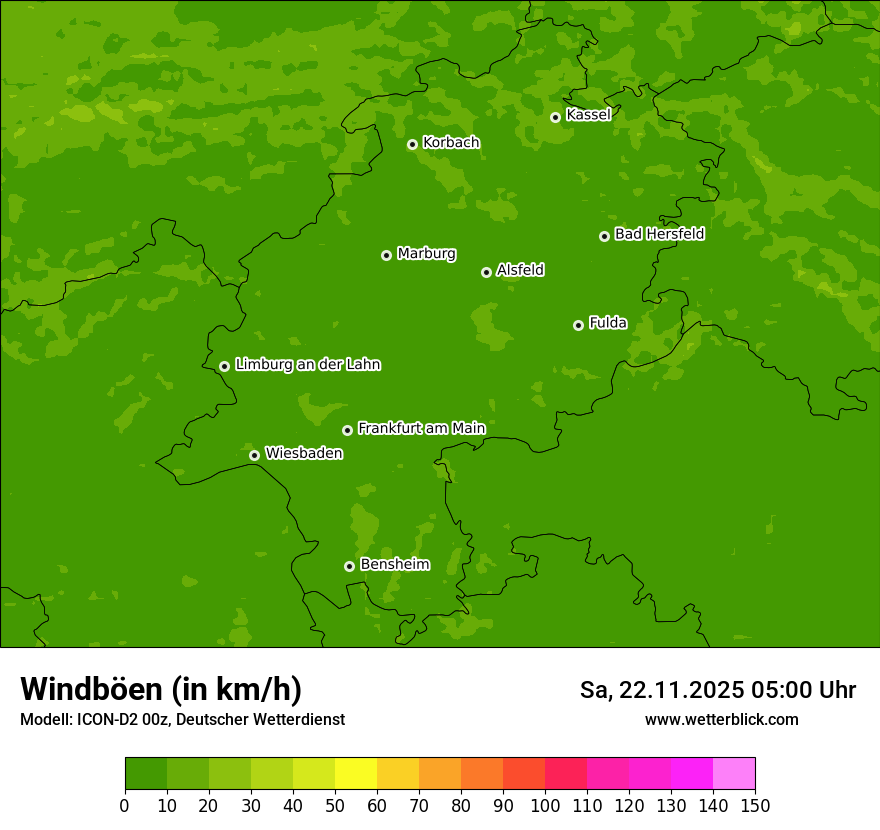 Modellkarten Windgeschwindigkeit
