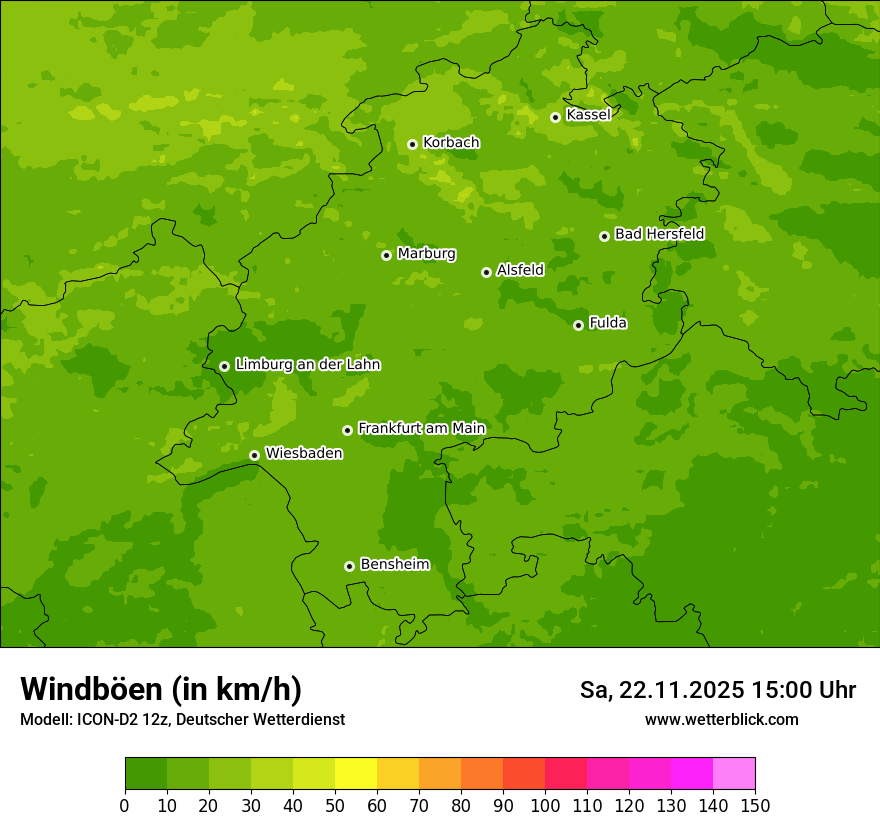 Modellkarten Windgeschwindigkeit