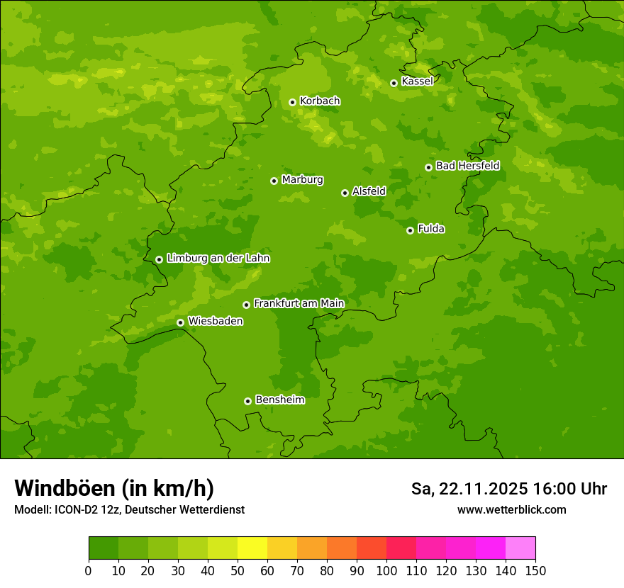 Modellkarten Windgeschwindigkeit