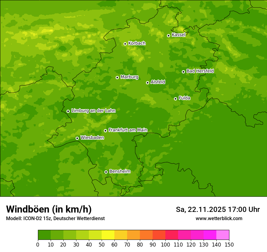 Modellkarten Windgeschwindigkeit