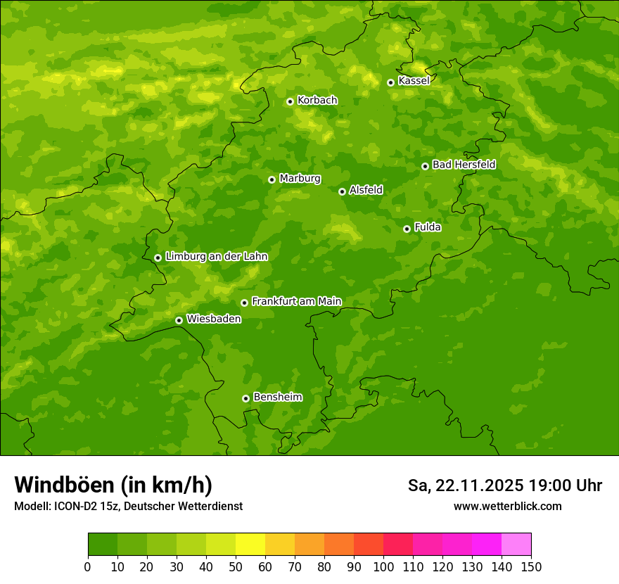 Modellkarten Windgeschwindigkeit