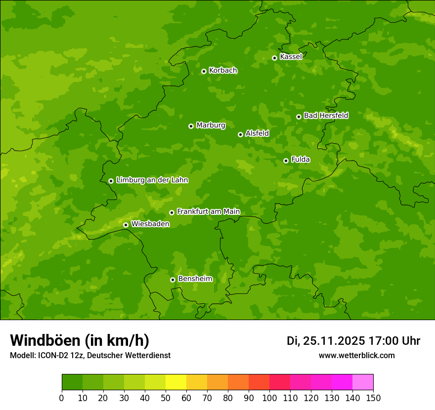 Modellkarten Windgeschwindigkeit
