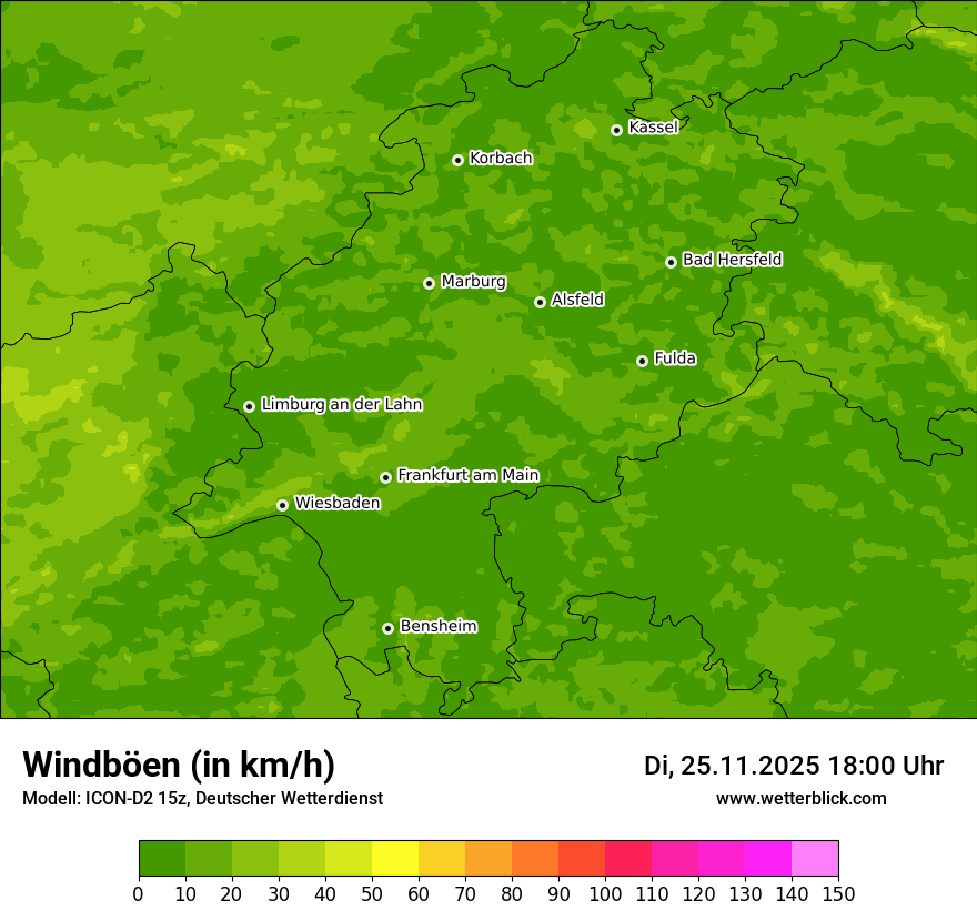 Modellkarten Windgeschwindigkeit