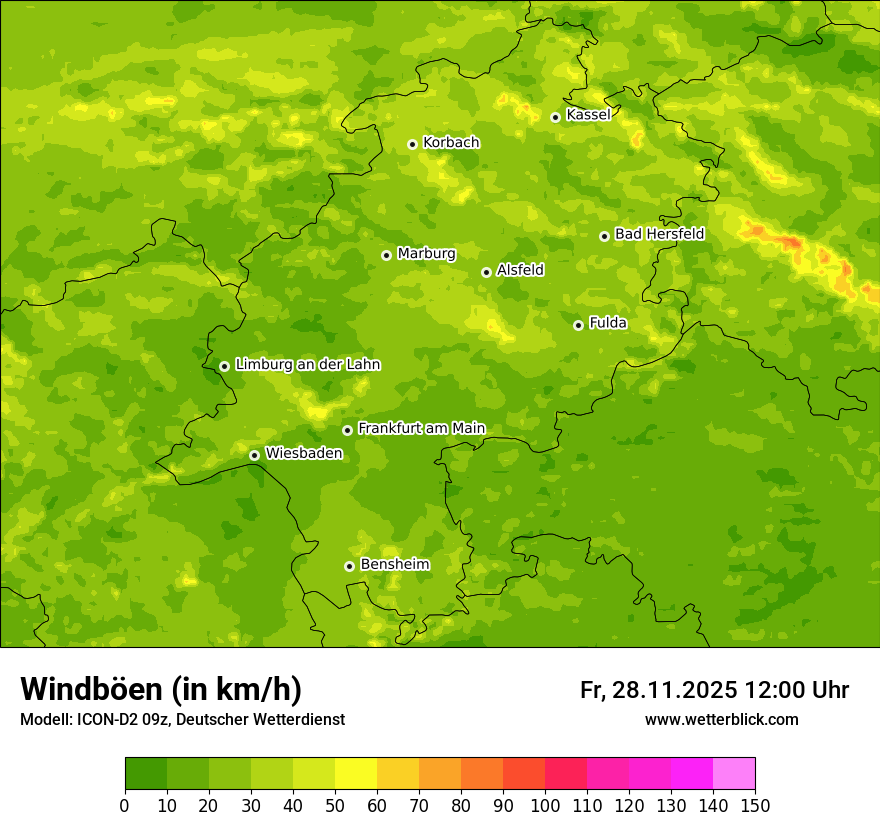 Modellkarten Windgeschwindigkeit