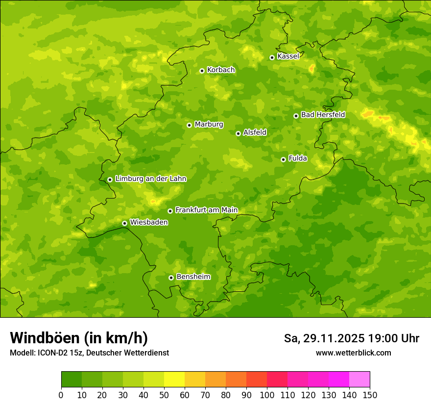 Modellkarten Windgeschwindigkeit