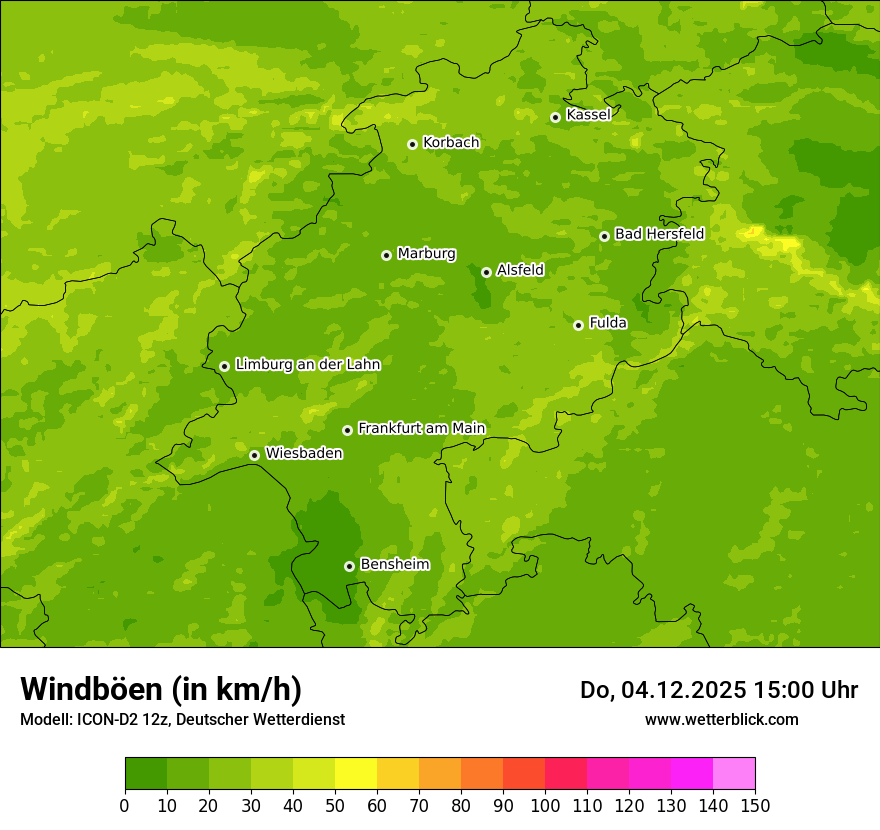 Modellkarten Windgeschwindigkeit