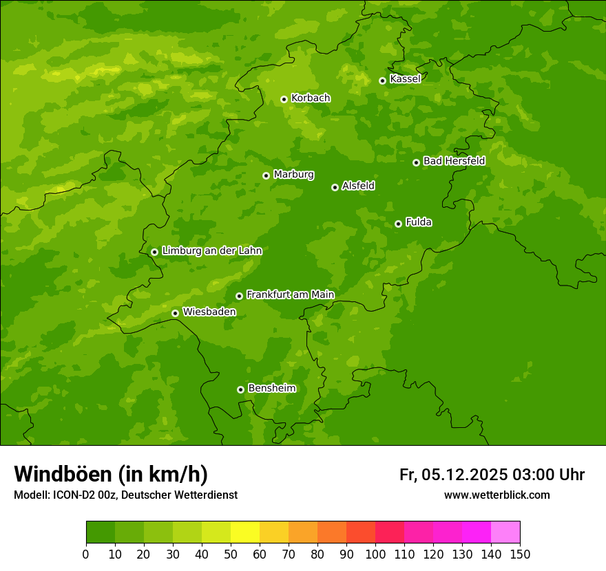 Modellkarten Windgeschwindigkeit
