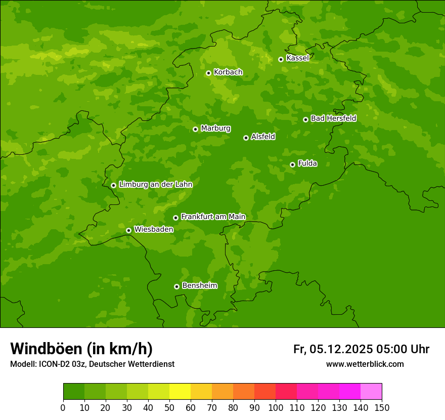 Modellkarten Windgeschwindigkeit