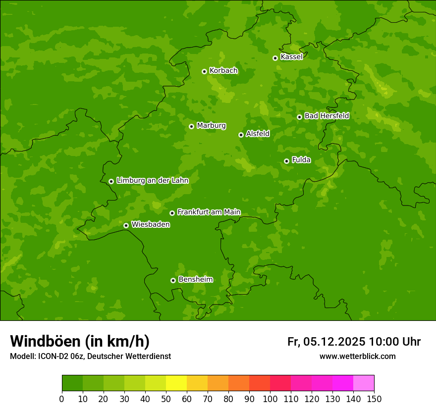 Modellkarten Windgeschwindigkeit