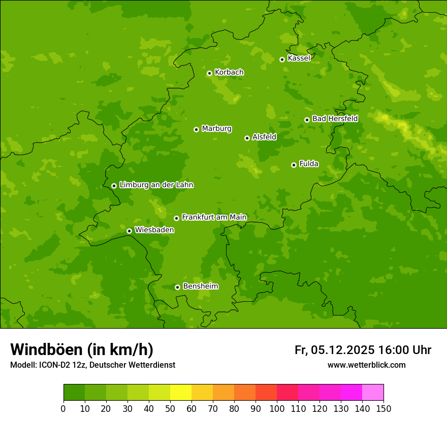 Modellkarten Windgeschwindigkeit