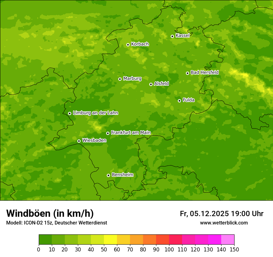 Modellkarten Windgeschwindigkeit