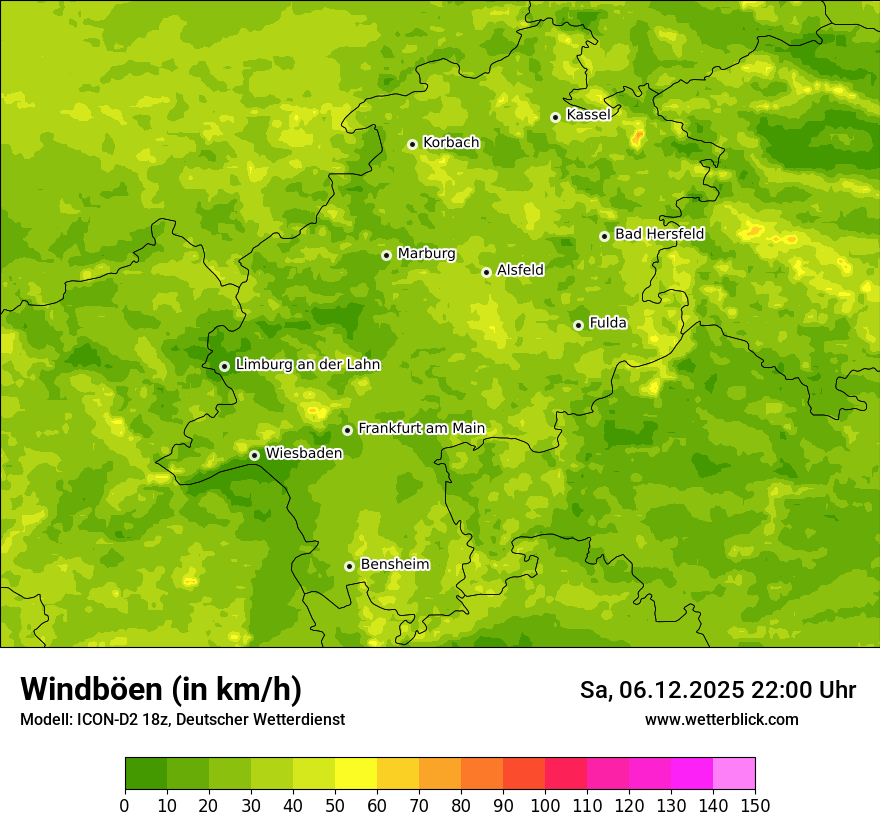 Modellkarten Windgeschwindigkeit