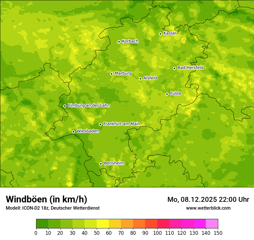 Modellkarten Windgeschwindigkeit
